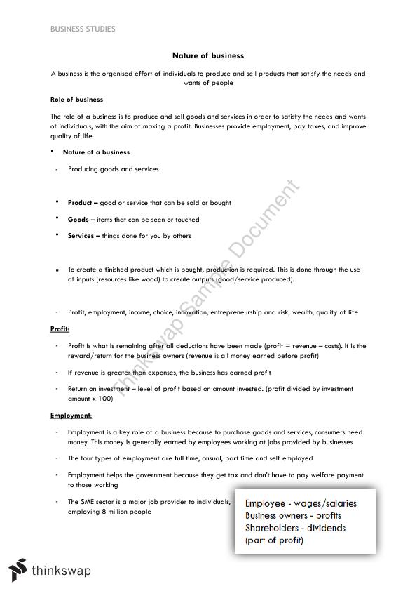 business studies notes pdf